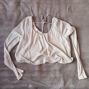 Free People Cropped Sweater with a Tie  S